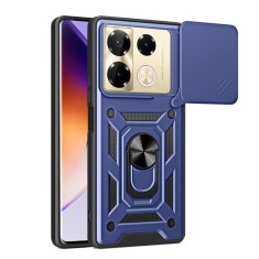 Husa pentru infinix note 40 pro 4g, slide si snap, camshield, blue foto