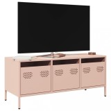 Cumpara ieftin Dulap TV, roz, 101,5x39x43,5 cm, oțel laminat la rece