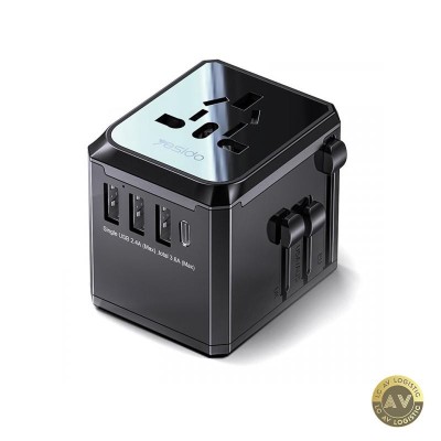 Incarcator Retea Yesido MC10 Travel 18W 3.6A 1 x USB-C - 3 x USB-A Negru foto