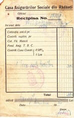 AMS - RECIPISA CAS DIN RADAUTI, ANUL 1940