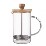 French press din Sticla Termorezistenta, Bambus si Inox, 1000 ml