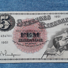 5 Kronor 1951 Suedia coroane