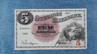 5 Kronor 1951 Suedia coroane foto