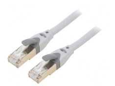 Patch Cord Gri S/FTP Cat 6a 0,5m Cupru Aurit foto