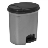 Coș de Gunoi Baie, Model Pedală, Culoare Antracit-Negru, Capacitate 7L, Material Plastic, Oem