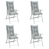 Perne scaun cu spătar &icirc;nalt 4 buc. melanj gri 120x50x7cm textil