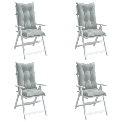 Perne scaun cu spătar &amp;icirc;nalt 4 buc. melanj gri 120x50x7cm textil foto