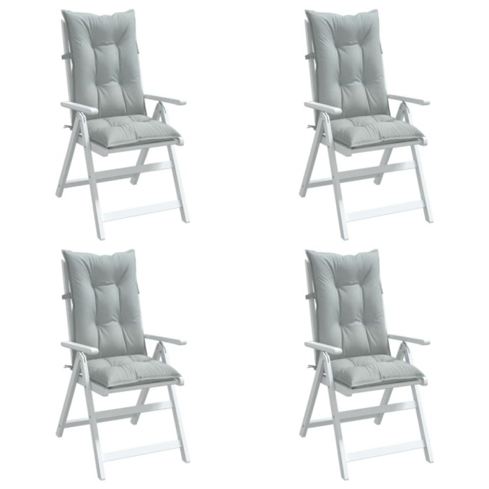 Perne scaun cu spătar &icirc;nalt 4 buc. melanj gri 120x50x7cm textil