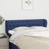 VidaXL Tăblie de pat cu aripioare, albastru, 163x23x78/88 cm textil