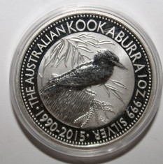 AUSTRALIA 1 DOLLAR 2015 KOOKABURRA . O UNCIE ARGINT 0.999 . PROOF . foto