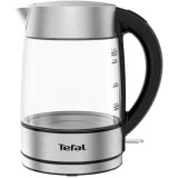 Fierbator Tefal Glass KI772D38, capacitate 1.7L, putere 2200W, argintiu&amp;amp;negru