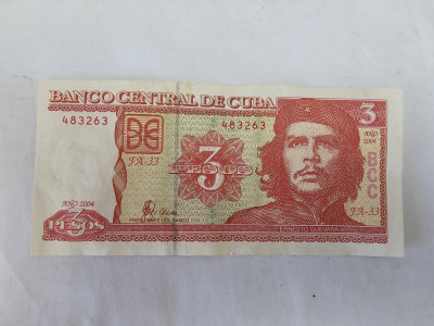 Cuba 3 Pesos 2004 Noua foto