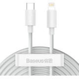 Cablu alimentare si date Baseus Simple Wisdom,Fast Charging Data Cable pt.smartphone,USB Type-C la Lighting PD 20W (2buc/set),1.5m, alb