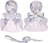 Set ham si lesa pentru caine Yiwong, textil, alb/albastru, marimea L