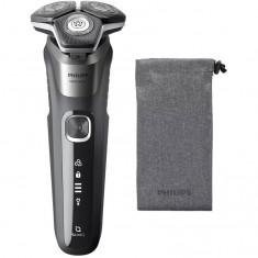Aparat de barbierit Philips Seria 5000 S5887/10, barbierit umed/uscat, tehnologie SkinIQ, fara fir, capete flexibile 360°, display LED, senzor Power A