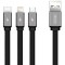 Cablu Incarcare USB - Lightning / USB Type-C / MicroUSB XO Design NB18, 3in1, 2.4A, 1.2 m, Negru