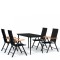 Set de servit masa pentru gradina, 5 piese, negru