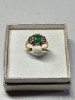 INEL AUR 18K + SMARALD = 0.50ct + 8 Diamante = 0.20ct - Vintage !, 55, Galben