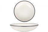 Rinart Farfurie ad&acirc;ncă - Black Edge - Porţelan - 25 cm (1200cc) - set de 6
