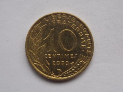 10 CENTIMES 2000 FRANTA foto