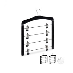 Umerase fuste/pantaloni, Lemn, Negru 3 bucati