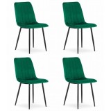 Set 4 scaune bucatarie/living, Artool, Lava, catifea, metal, verde si negru, 43x51x90 cm GartenVIP DiyLine