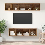 VidaXL Set comodă TV 4 pcs Lemn vechi 37 x 37 x 142.5 cm Lemn compozit