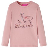Tricou de copii cu m&acirc;neci lungi, roz, 92