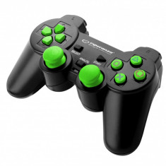 Controller cu fir PS3/PC Esperanza Trooper, USB, 12 butoane, negru/verde