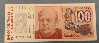 Argentina - 100 Australes (nedatată;1985-1990) s915C foto