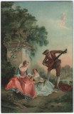 Pictura de Lancret - Ora de muzica, vedere litho Stengel