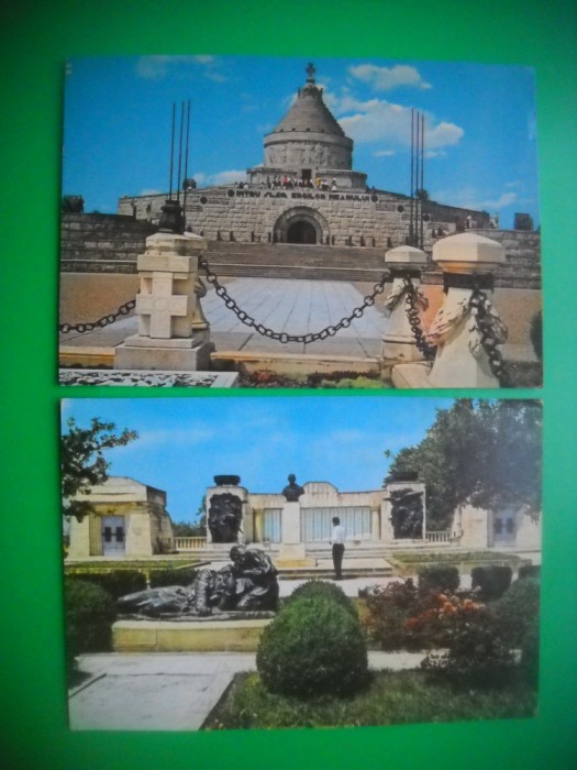 HOPCT LOT 3085 MAUSOLEE IN.. -JUD VRANCEA-2 CARTI POSTALE-CIRCULATE