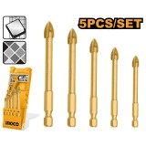 Set burghie ceramica si sticla 5 bucati - Ingco AKD7058