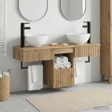 Cumpara ieftin Set dulap baie 3 buc. Stejar Artizanal 40 x 41 x 56 cm
