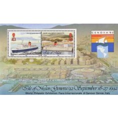 Isle of Man 1992 - Expo Genova, vapoare, colita neuzata