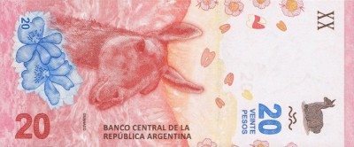 ARGENTINA █ bancnota █ 20 Pesos █ 2017 █ P-361 █ Seria A █ UNC █ necirculata foto