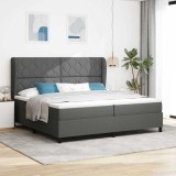 Cumpara ieftin Pat cu arcuri cu saltea Gri &icirc;nchis 200 x 200 cm țesătură