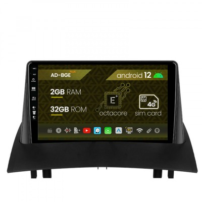 Navigatie Renault Megane 2 (2002-2009), Android 12, E-Octacore 2GB RAM + 32GB ROM, 9 Inch - AD-BGE9002+AD-BGRKIT371 foto