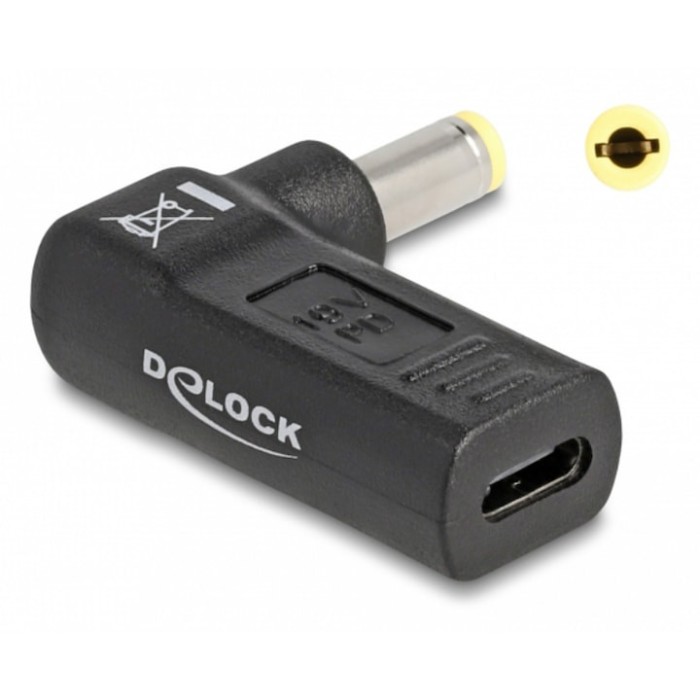 Adaptor de alimentare, Delock, USB-C, Negru