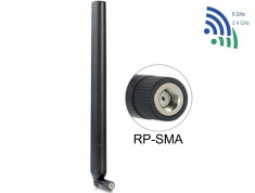 Antena WLAN RP-SMA 802.11 ac/a/h/b/g/n 5.5 ~ 9 dBi Omnidirectional Joint Black, Delock 88991 foto