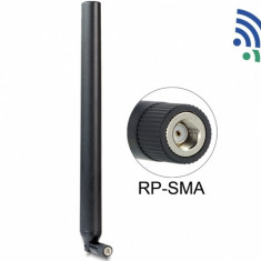 Antena WLAN RP-SMA 802.11 ac/a/h/b/g/n 5.5 ~ 9 dBi Omnidirectional Joint Black, Delock 88991