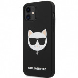 Husa TPU Karl Lagerfeld Choupette Head pentru Apple iPhone 12 mini, Neagra KLHCP12SSLCHBK