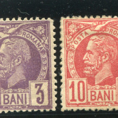 1885 , Lp 42b , Lp43e , Vulturi , 3B.violet/h.alba , 10B.rosu/h.colorata - MH