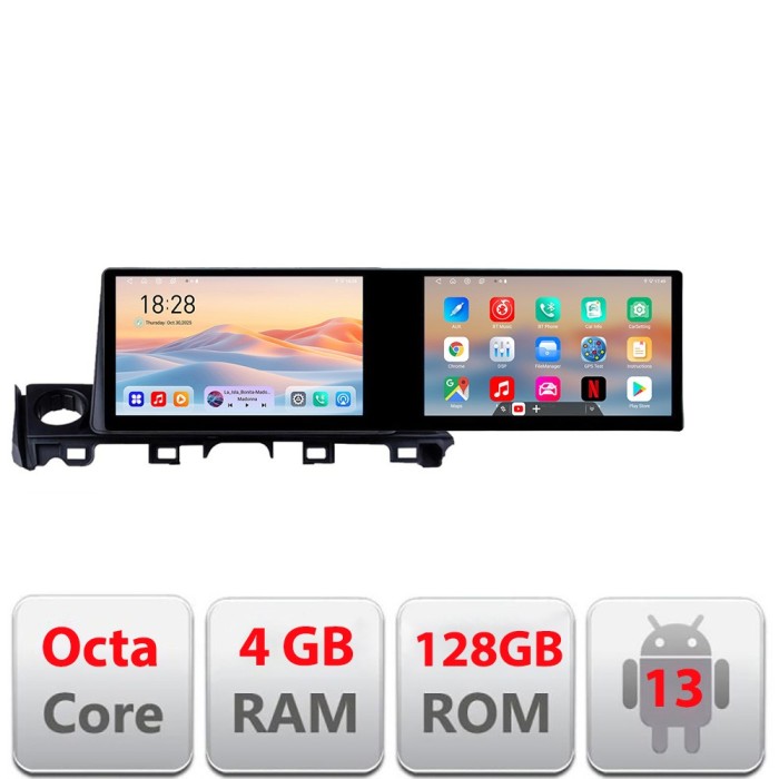 Navigatie Mazda 6 2018- Edotec 2 ecrane 8 core 4+128 21.6 inch Incell android Wifi 5Ghz gps internet Co CarStore Technology