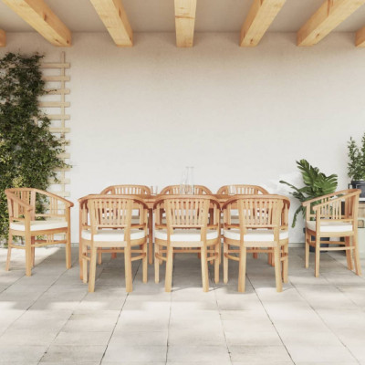 vidaXL Set mobilier de grădină, 9 piese, lemn masiv de tec foto