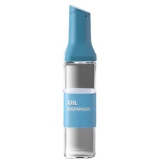 Dispenser pentru ulei, flippy, deschidere si inchidere automata a rezervorul, cu inductie gravitationala, 500 ml, 29.5x6x6 cm, albastru