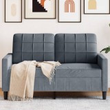 VidaXL Canapea cu 2 locuri, gri &icirc;nchis, 120 cm, catifea 4007615