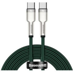 Cablu alimentare si date Baseus Cafule Metal, Fast Charging Data Cable pt. smartphone, USB Type-C la USB Type-C 100W, braided, 2m, verde