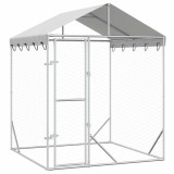 Cumpara ieftin Padoc de exterior cu acoperis argintiu 2x2x2,5m otel galvanizat
