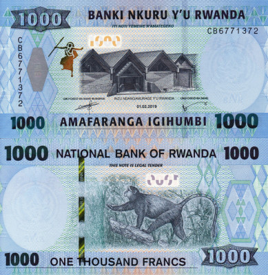 RWANDA 1.000 francs 2019 UNC!!! foto